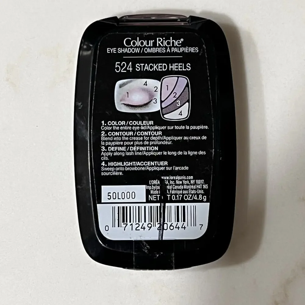 Loreal Colour Riche Dual Effects Eyeshadow 524 STACKED HEELS Purple Pink Retro